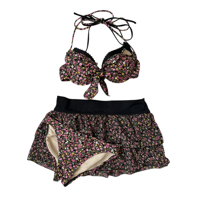 coquette black floral japanese 3 piece bikini set (1)