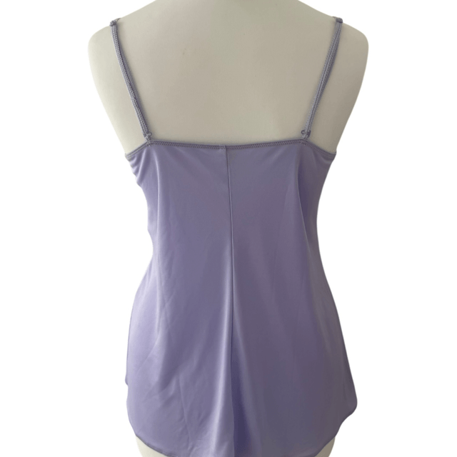 Japanese brand coquette pastel purple lace cups cami with floral embroidery  