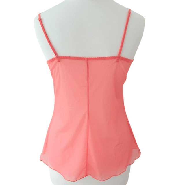 coquette pink rose embroidered and ribbon cups cami 