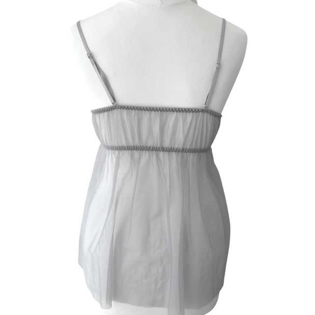 Japanese brand coquette purple/grey floral embroidered cups cami