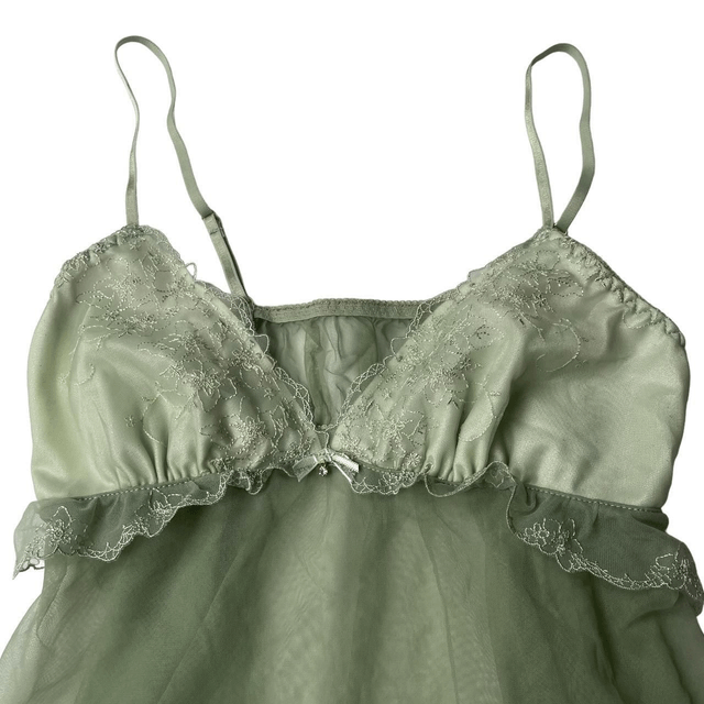 Fairy  green embroidered cups cami 