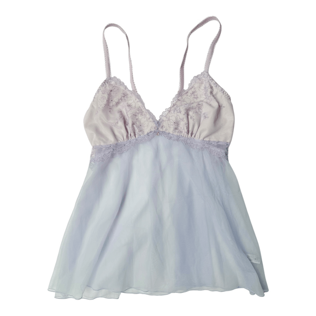 Japanese brand coquette pastel purple embroidered and embellished cups cami  