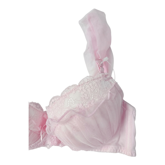 Pink tulle embroidered Japanese Bra UK 32B 