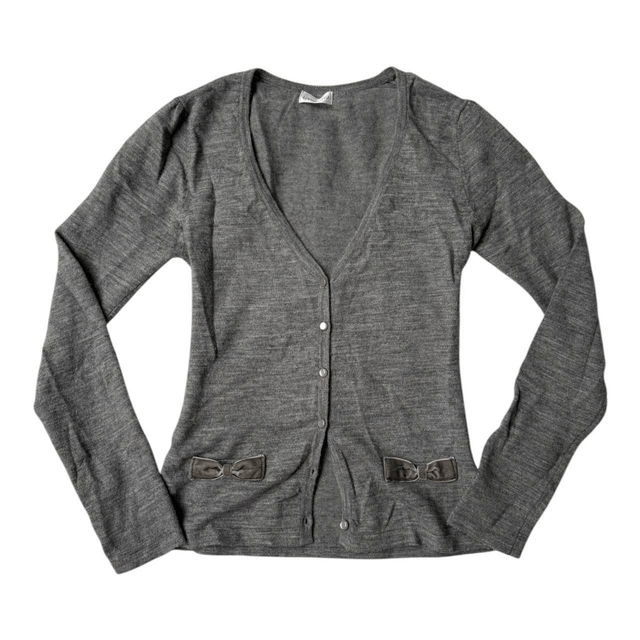 Japanese brand coquette grey short sleeve top and cardigan set
