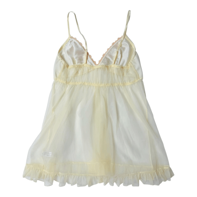 coquette pastel yellow floral embroidered cups cami