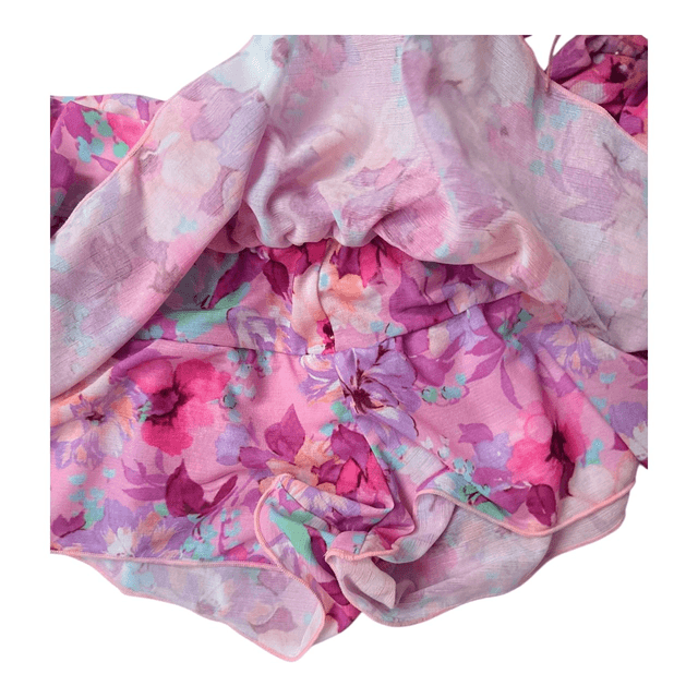 coquette purple floral  japanese 3 piece bikini set 