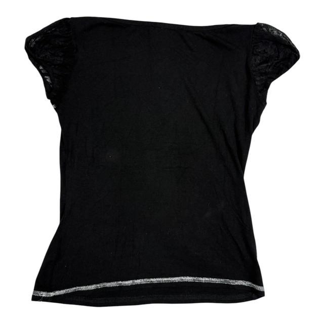 Y2K Morgan de Toi Black Puff-Sleeve top S/M
