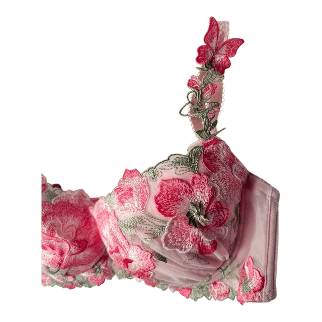 Pink Floral Japanese Bra UK 30C 