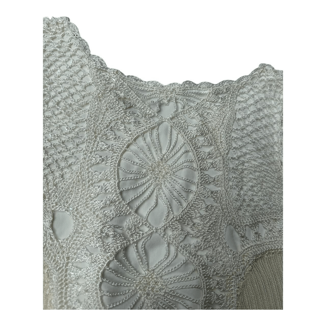 y2k crochet and cotton lined cami with beading 