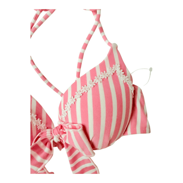 BNWT Pink stripes japanese 3 piece bikini set  
