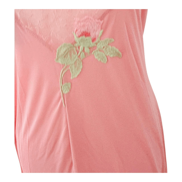 Japanese brand coquette pink floral appliqué slip dress 