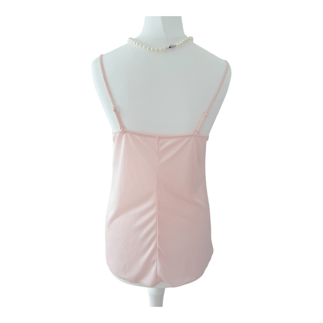 Japanese brand coquette pastel pink lace cups cami with floral embroidery  