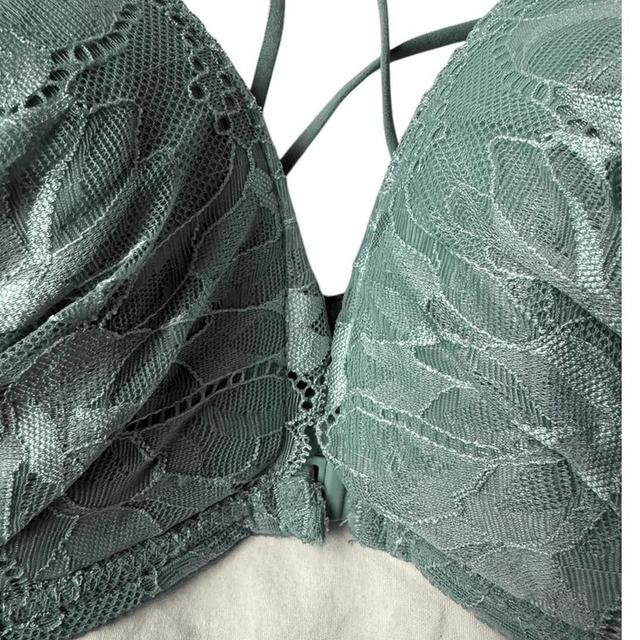 Seafoam Green Lace Japanese Bra + Underwear Set UK 36D 