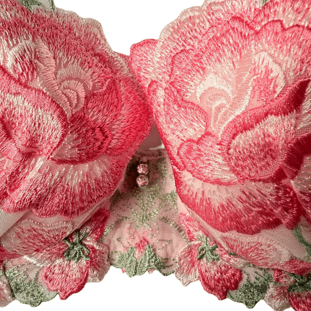 Pink Floral Japanese Bra UK 30C 
