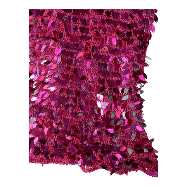 y2k hot pink sequin crochet top 