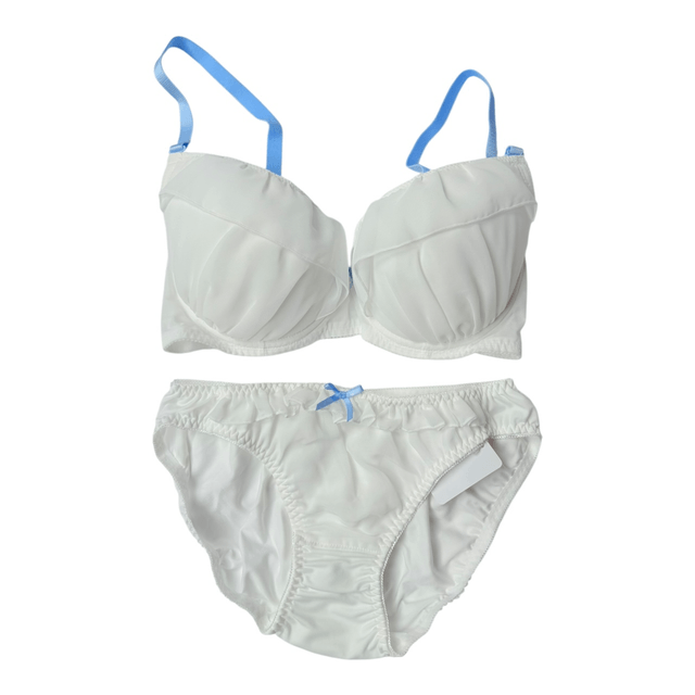 Blue and white Japanese Bra + Underwear Set UK 34DD   