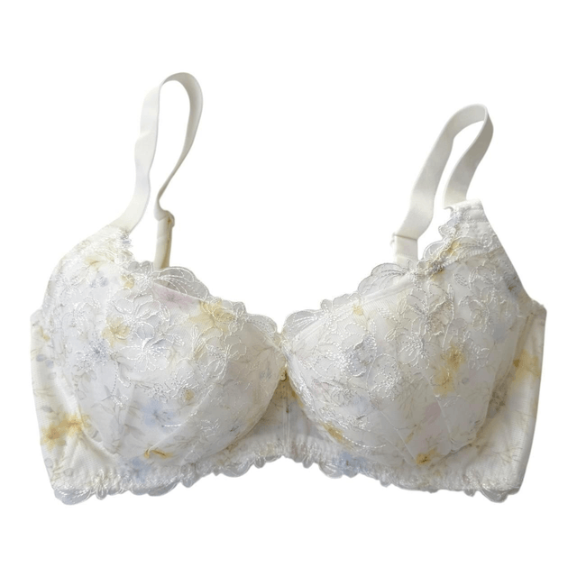 Cream Embroidered Japanese Bra UK 38C