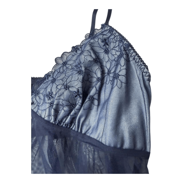 Japanese brand coquette navy blue embroidered cups cami  