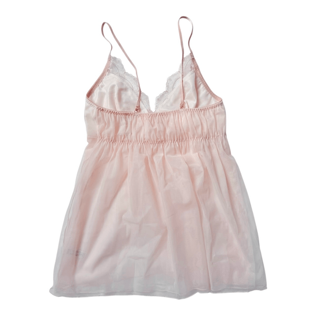 BNWT Japanese brand coquette light pastel pink floral embroidered cups cami 