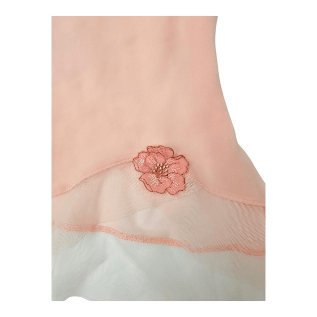 Japanese brand coquette pink silk floral embroidered cami 