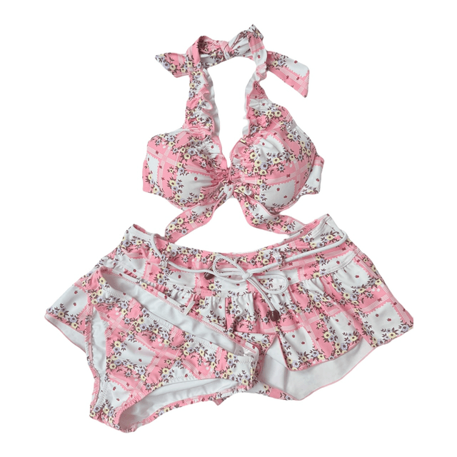 BNWT coquette pink japanese 3 piece bikini set 