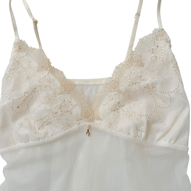 Japanese brand coquette white embroidered cups cami 
