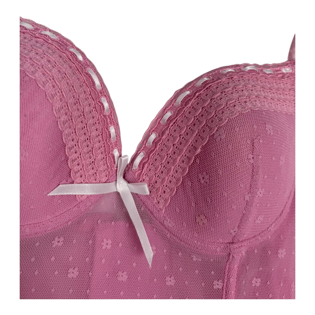 Y2K Italian brand pink mesh corset S