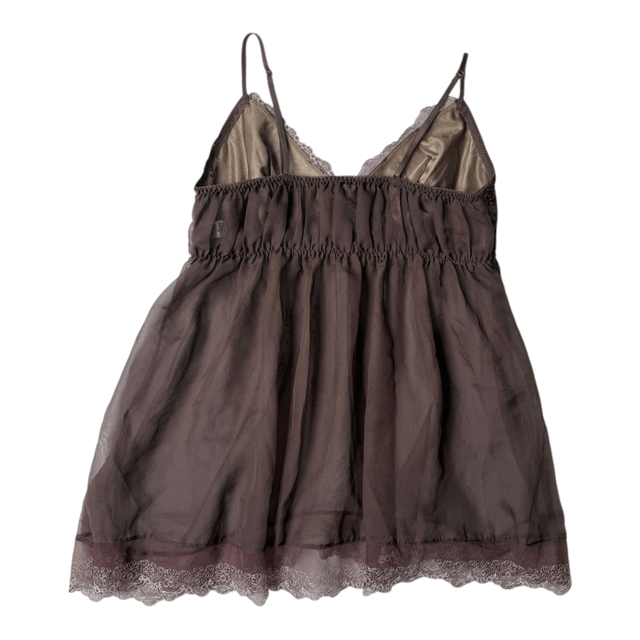 coquette brown velvet embroidered cups cami