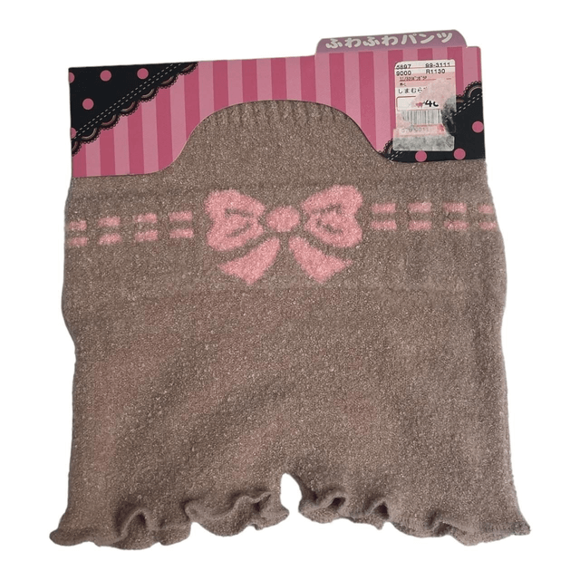 Japanese Brand Bow Design Fluffy Knit Shorts