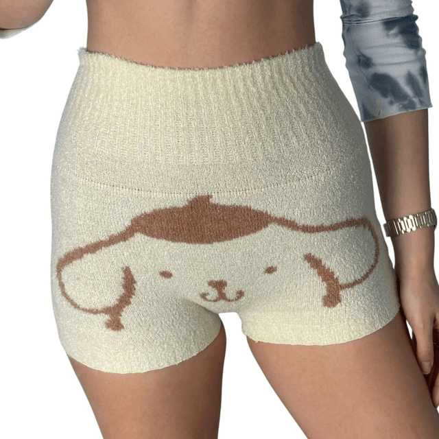 Pompompurin Yellow Knit Fold-Over Shorts 