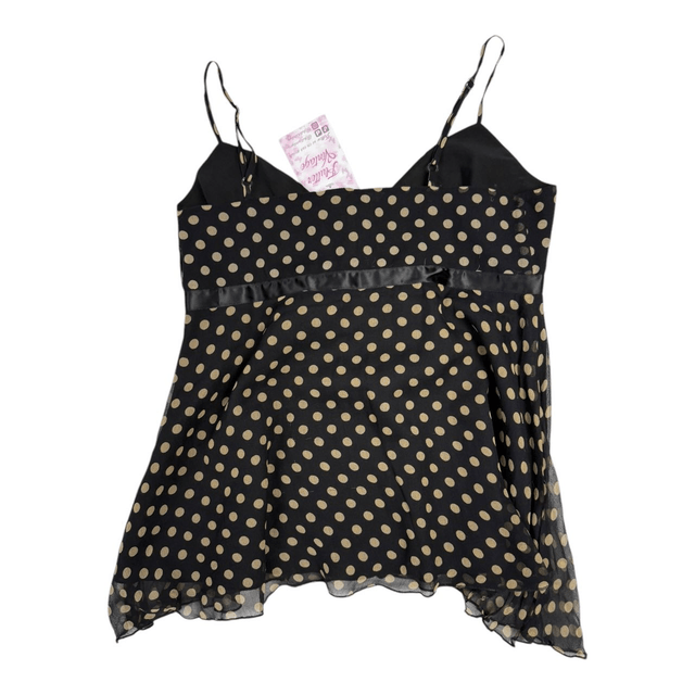 Y2K 100% Silk polka dot cami M/L 