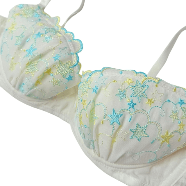 White and blue stars Japanese Bra UK 32B 