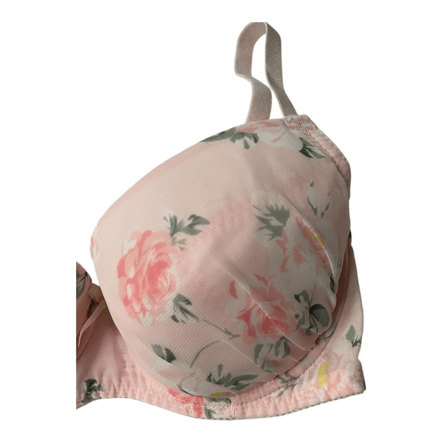 Pink Floral Japanese Bra UK 34DD   