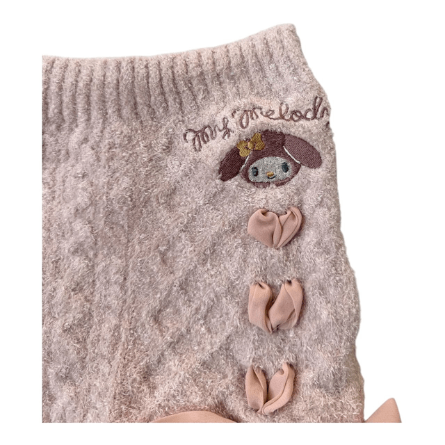 My Melody Light Pink Fluffy Knit Shorts
