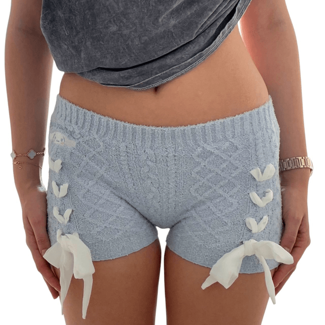 Cinnamoroll Blue Fluffy Knit Shorts 