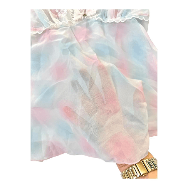 pink and blue floral embroidered cups cami