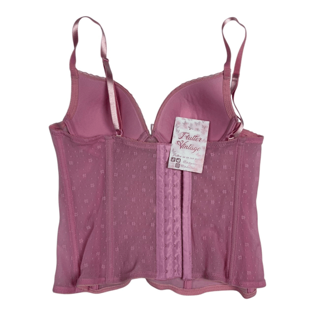 Y2K Italian brand pink mesh corset S