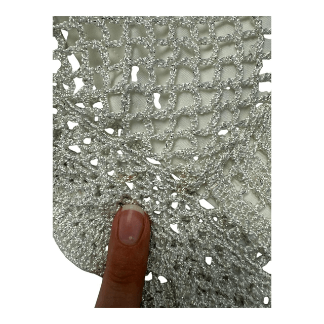 y2k white crochet and lined cami with beading 
