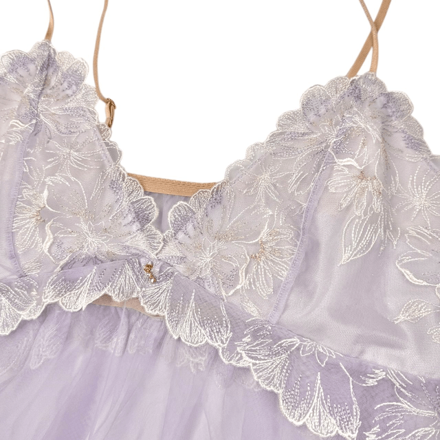 Japanese brand coquette purple floral lace embroidered cups cami 