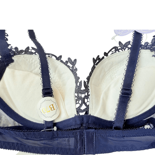 Navy blue embroidered Japanese Bra 32A    
