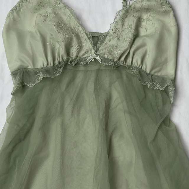 Fairy  green embroidered cups cami 