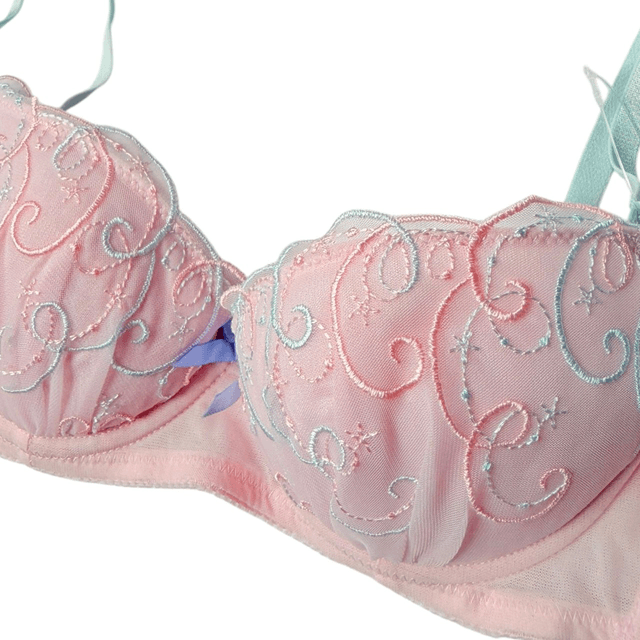 Pink multicolour swirls Japanese Bra UK 32B 
