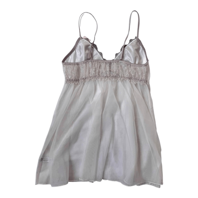 Japanese brand coquette white and mauve embroidered cups cami