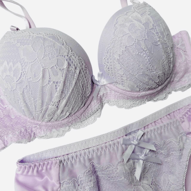 Purple Lace Japanese Bra + Underwear Set UK 32B, UK 34A