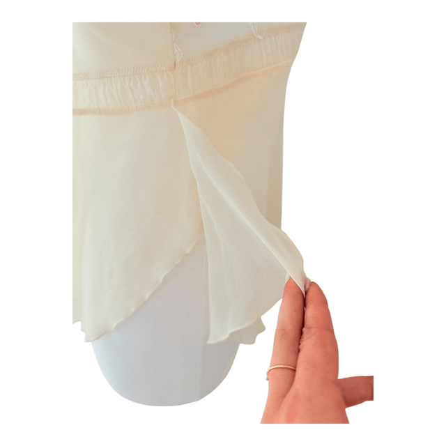 Japanese brand coquette butter yellow flowy sheer cami 