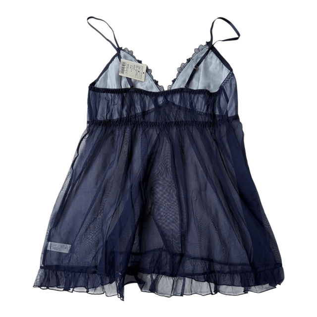 Japanese brand coquette navy blue embroidered cups cami  