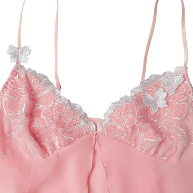 princess pink floral floral embroidered cups slip dress 