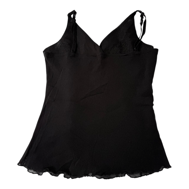 y2k black mesh sequin and beaded cami top 