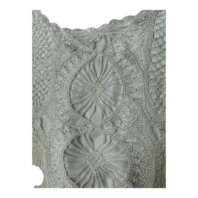 y2k crochet and cotton lined cami with beading 