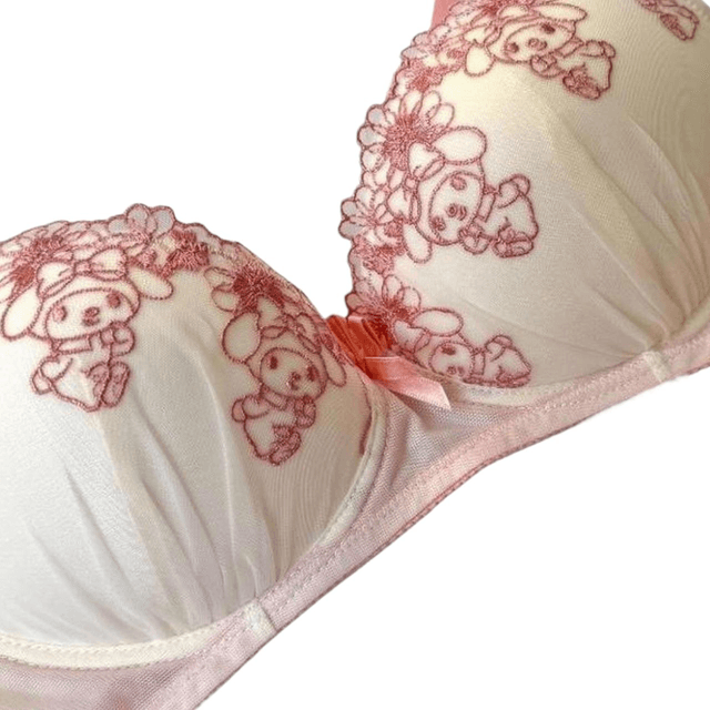 My Melody embroidered bra 
